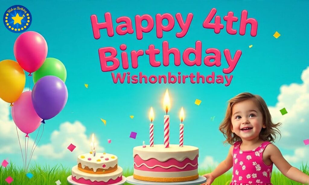 4th Birthday Wishes for Girl on Wishonbirthday