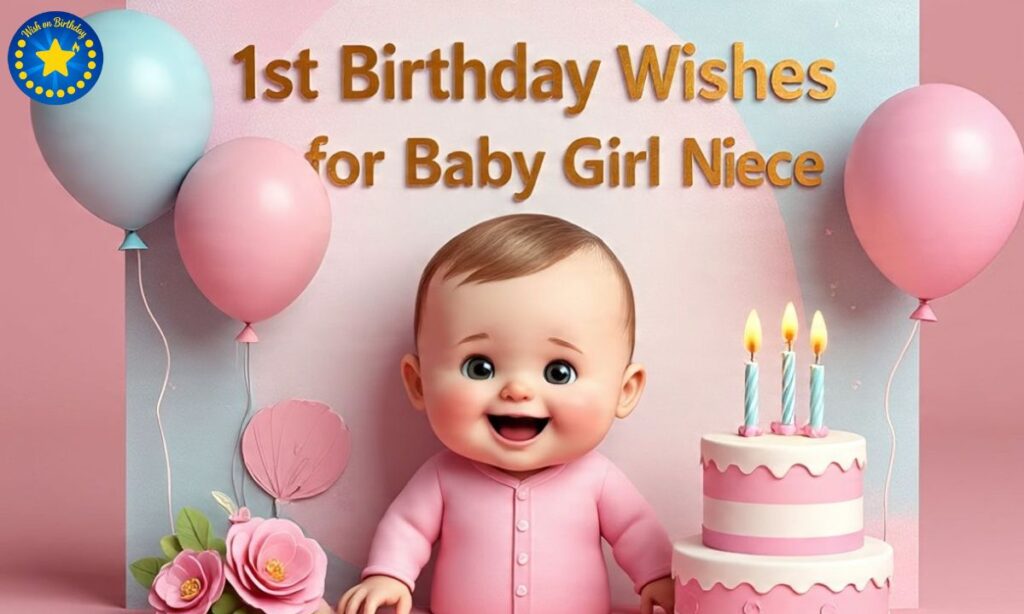 1st Birthday Wishes for Baby Girl Niece on wishonbirthday
